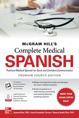 Book cover for McGraw Hill's Complete Medical Spanish, Premium Fourth Edition