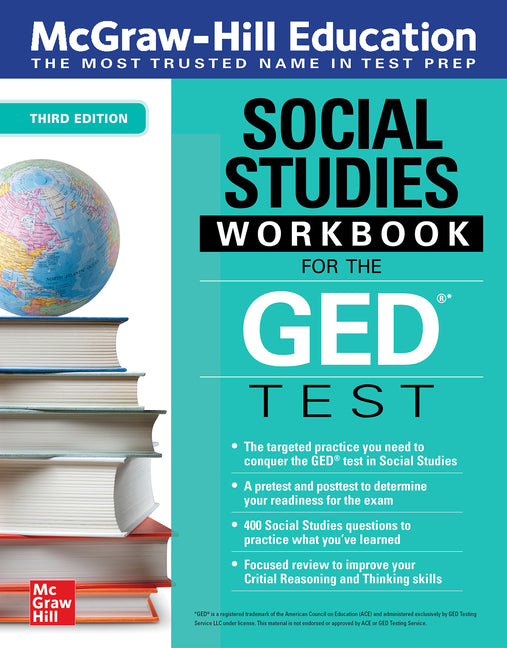 Book cover for McGraw-Hill Education Social Studies Workbook for the GED Test, Third Edition