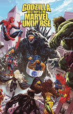 Book cover for Godzilla Destroys the Marvel Universe
