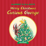 Book cover for Merry Christmas, Curious George with Stickers: A Christmas Holiday Book for Kids