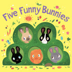 Book cover for Five Funny Bunnies Board Book: An Easter and Springtime Book for Kids