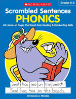Book cover for Scrambled Sentences: Phonics: 40 Hands-On Pages That Boost Early Reading & Handwriting Skills