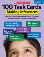 Book cover for 100 Task Cards: Making Inferences: Reproducible Mini-Passages with Key Questions to Boost Reading Comprehension Skills
