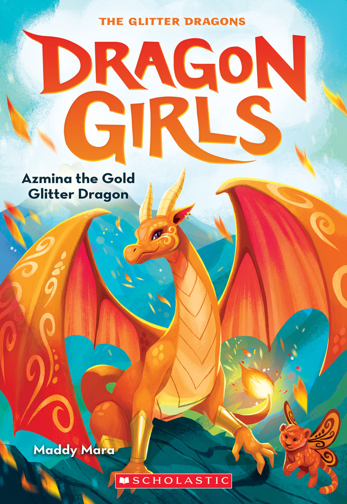 Book cover for Azmina the Gold Glitter Dragon (Dragon Girls #1)