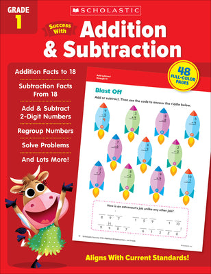 Book cover for Scholastic Success with Addition & Subtraction Grade 1 Workbook