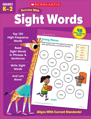 Book cover for Scholastic Success with Sight Words Workbook