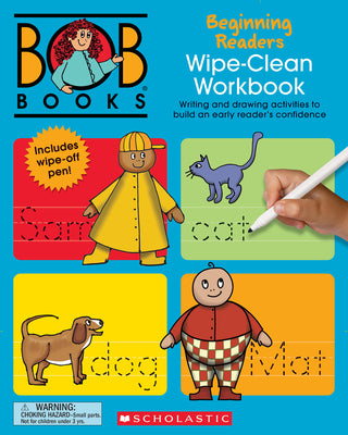 Book cover for Bob Books - Wipe-Clean Workbook: Beginning Readers Phonics, Ages 4 and Up, Kindergarten (Stage 1: Starting to Read)