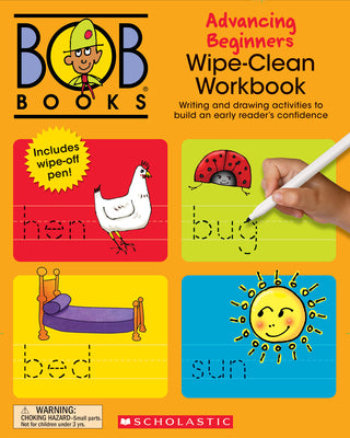 Book cover for Bob Books - Wipe-Clean Workbook: Advancing Beginners Phonics, Ages 4 and Up, Kindergarten (Stage 2: Emerging Reader)