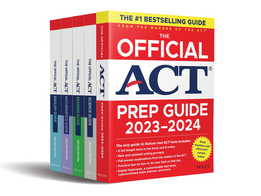 Book cover for The Official ACT Prep & Subject Guides 2023-2024 Complete Set: Includes the Official ACT Prep, English, Mathematics, Reading, and Science Guides + 8 P