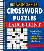 Book cover for Brain Games - Crossword Puzzles - Large Print (Blue)