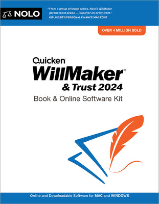 Book cover for Quicken Willmaker & Trust 2024: Book & Online Software Kit