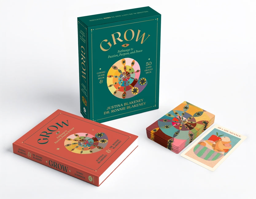 Book cover for Grow: Pathways to Passion, Purpose & Peace Guidebook & Oracle Deck
