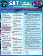 Book cover for SAT Reading & Writing Test Prep: A Quickstudy Laminated Reference Guide (Second Edition, New Edition, Updated & Revised)