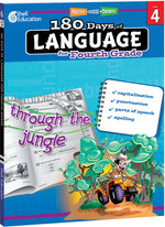 Book cover for 180 Days of Language for Fourth Grade: Practice, Assess, Diagnose