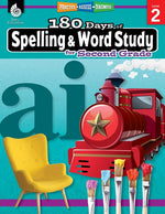 Book cover for 180 Days(tm) Spelling and Word Study for Second Grade: Practice, Assess, Diagnose
