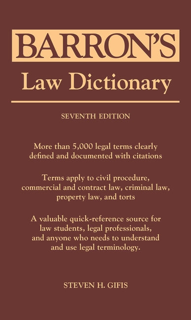 Book cover for Law Dictionary