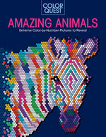 Book cover for Color Quest: Amazing Animals: Extreme Color-By-Number Pictures to Reveal