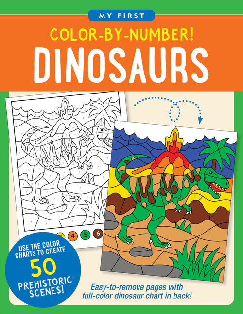 Book cover for Color-By-Number! Dinosaurs