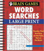 Book cover for Brain Games - Word Searches - Large Print (Red)