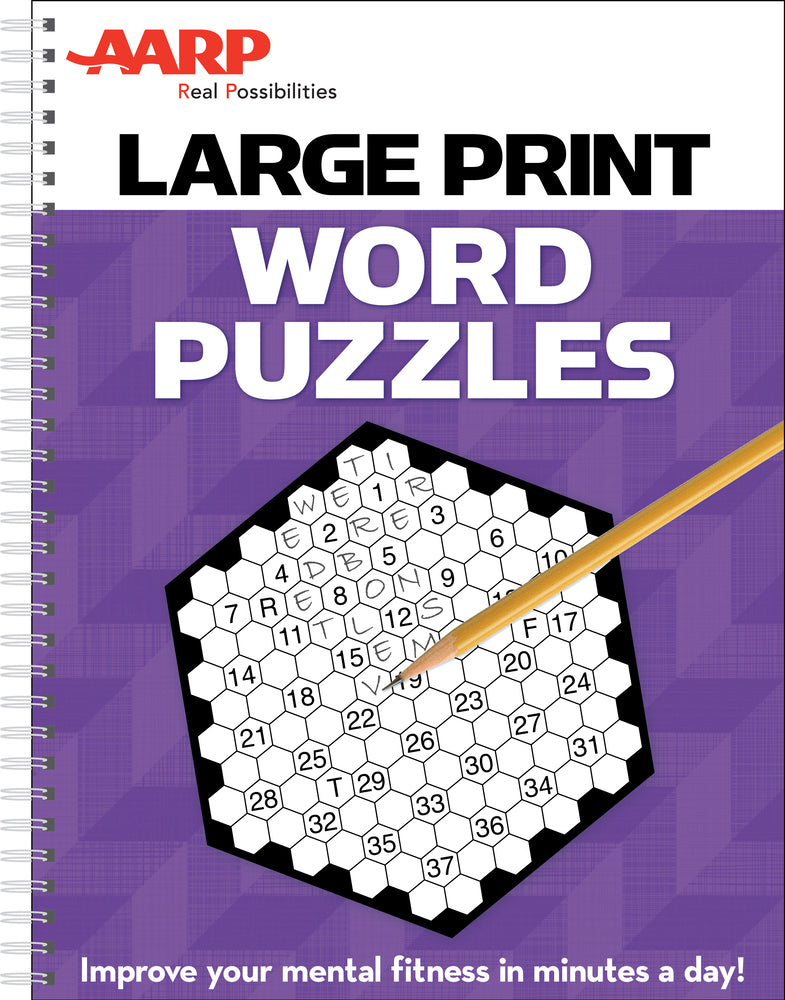 Book cover for AARP Large Print Word Puzzles: Improve Your Mental Fitness in Minutes a Day!