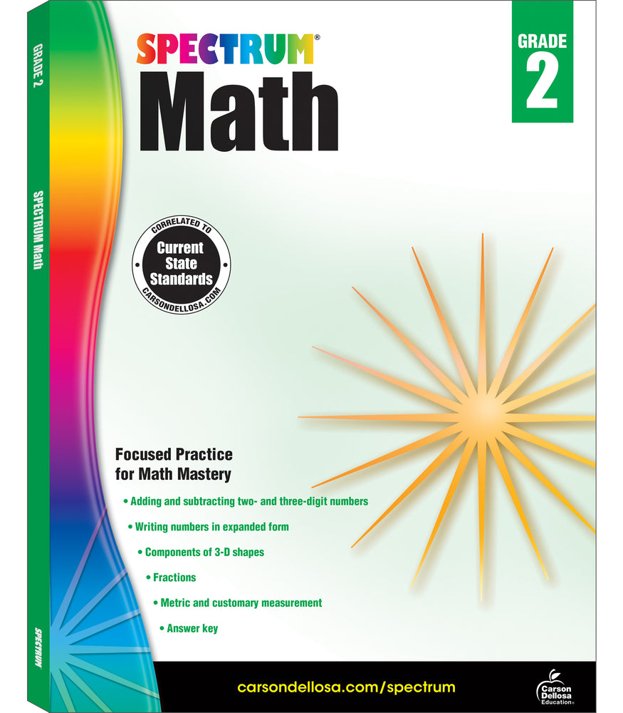 Book cover for Spectrum Math Workbook, Grade 2