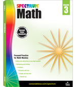Book cover for Spectrum Math Workbook, Grade 3