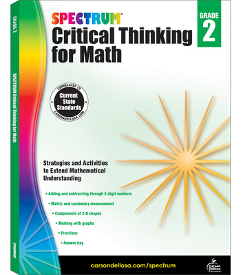 Book cover for Spectrum Critical Thinking for Math, Grade 2