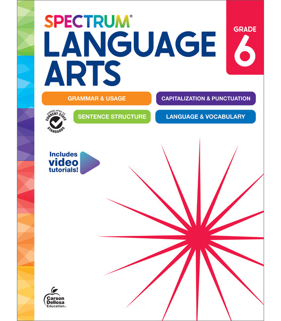 Book cover for Spectrum Language Arts Workbook, Grade 6