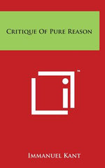 Book cover for Critique Of Pure Reason