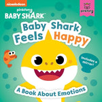 Book cover for Baby Shark: Baby Shark Feels Happy: A Book about Emotions with a Mirror