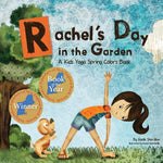 Book cover for Rachel's Day in the Garden: A Kids Yoga Spring Colors Book