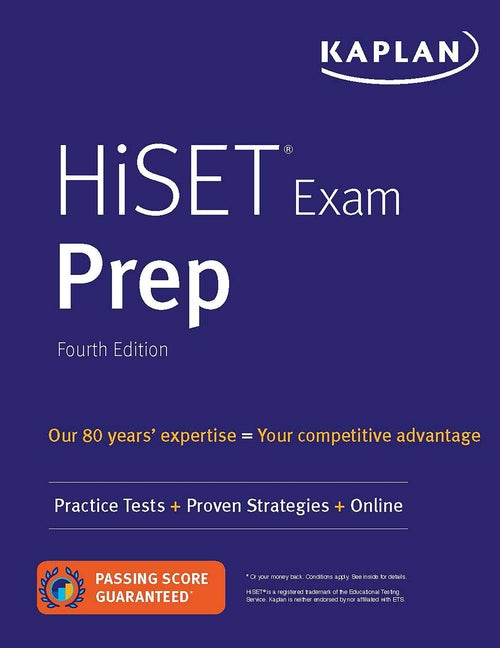 Book cover for Hiset Exam Prep: Practice Tests + Proven Strategies + Online