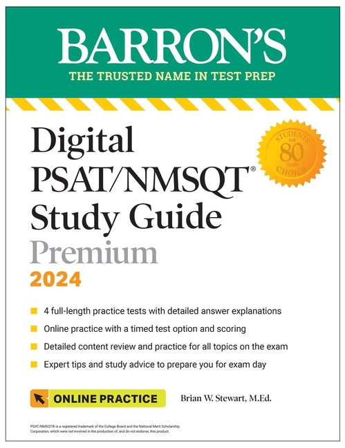 Book cover for Digital Psat/NMSQT Study Guide Premium, 2024: 4 Practice Tests + Comprehensive Review + Online Practice