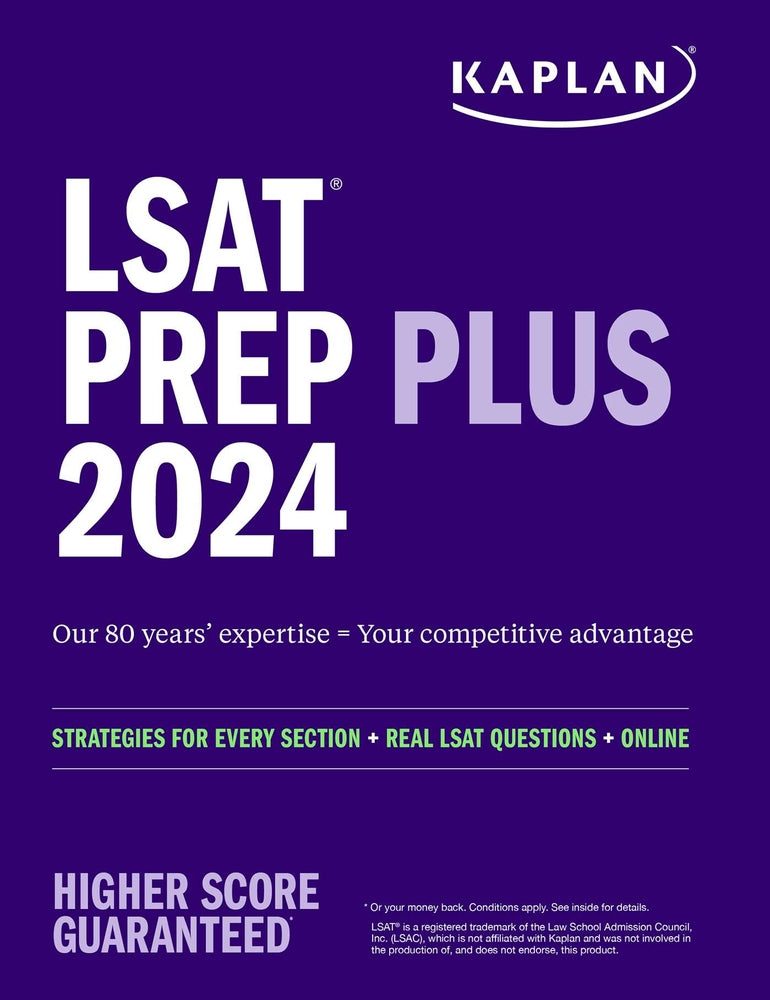 Book cover for LSAT Prep Plus 2024: Strategies for Every Section + Real LSAT Questions + Online