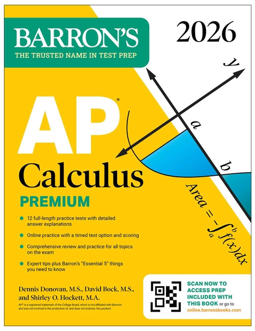 Book cover for AP Calculus Premium, 2026: Prep Book with 12 Practice Tests + Comprehensive Review + Online Practice