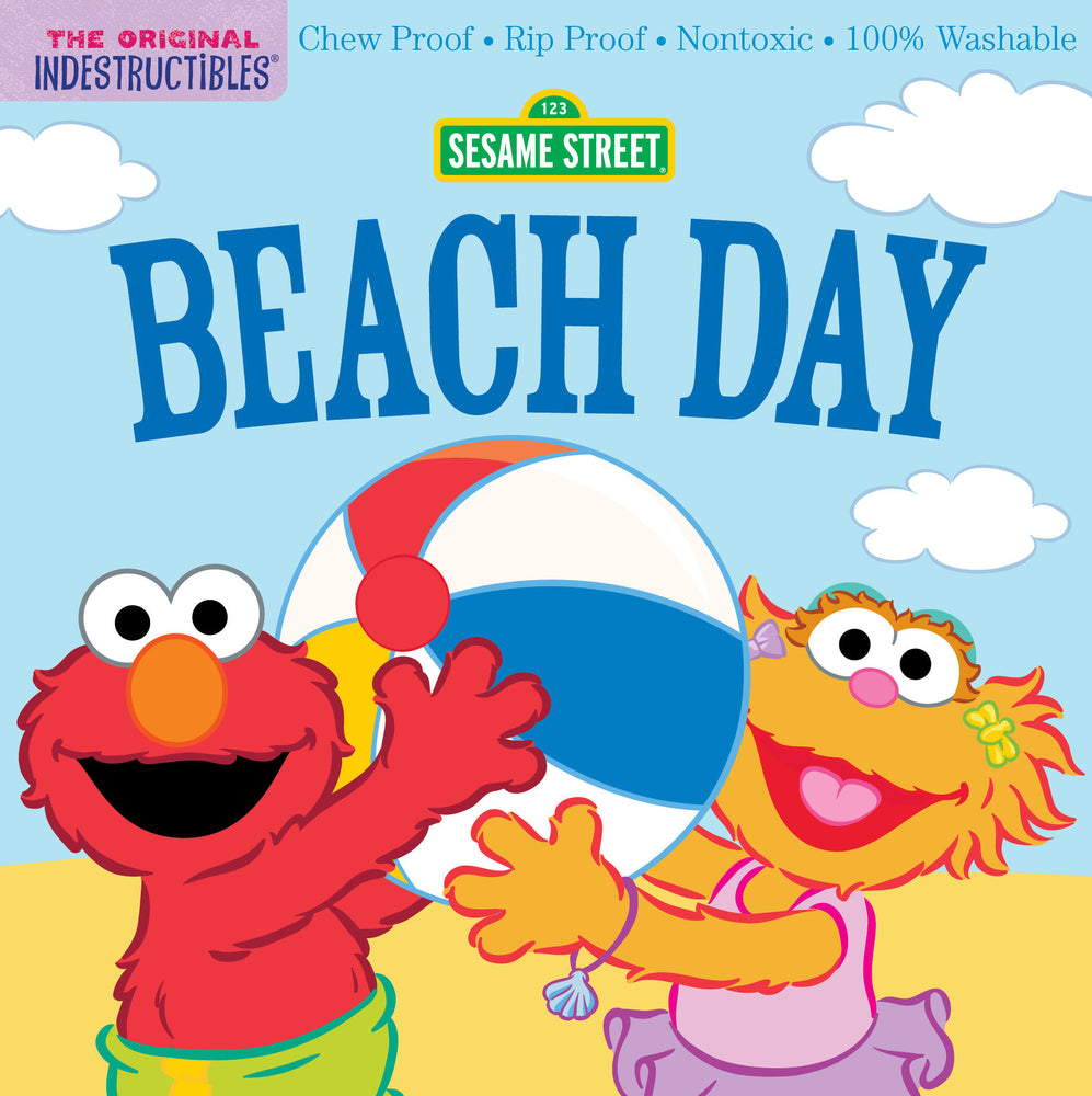 Book cover for Indestructibles: Sesame Street: Beach Day: Chew Proof - Rip Proof - Nontoxic - 100% Washable (Book for Babies, Newborn Books, Safe to Chew)