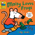 Book cover for Maisy Loves Frogs: A Maisy's Planet Book: (Educational Board Book about Toads and Frogs - For Toddlers and Kids Ages 1-3)