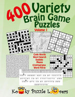 Book cover for Variety Puzzle Book, 400 Puzzles, Volume 1