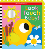 Book cover for Look Touch Baby! (a Fold-Out Tummy Time Book)