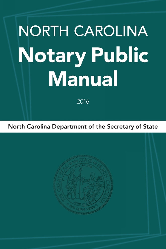 Book cover for North Carolina Notary Public Manual, 2016