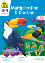 Book cover for School Zone Multiplication & Division Grades 3-4 Workbook