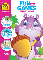 Book cover for School Zone Fun and Games Preschool Activity Workbook