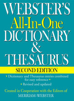 Book cover for Webster's All-In-One Dictionary & Thesaurus, Second Edition