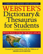 Book cover for Webster's Dictionary & Thesaurus for Students with Full-Color World Atlas, Third Edition