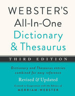 Book cover for Webster's All-In-One Dictionary and Thesaurus, Third Edition