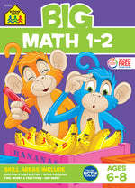 Book cover for School Zone Big Math 1-2 Workbook