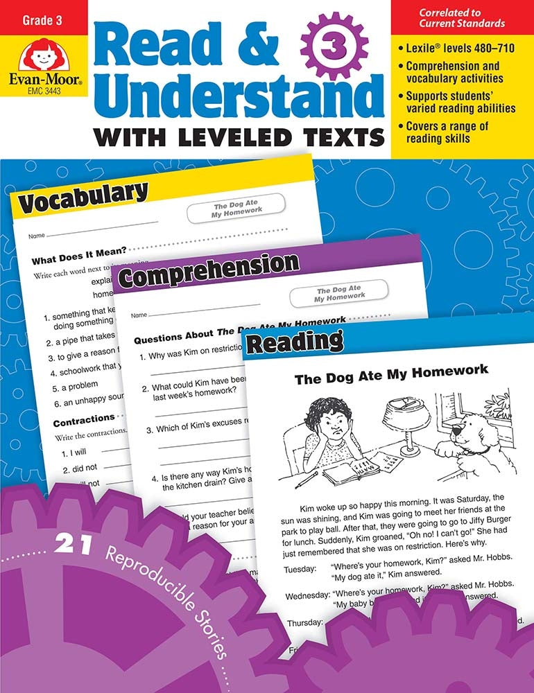 Book cover for Read and Understand with Leveled Texts, Grade 3 Teacher Resource