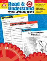 Book cover for Read and Understand with Leveled Texts, Grade 4 Teacher Resource