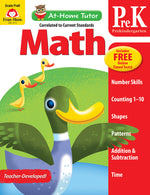 Book cover for At-Home Tutor: Math, Prek Workbook