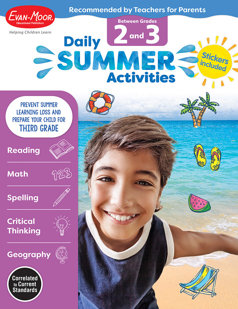 Book cover for Daily Summer Activities: Between 2nd Grade and 3rd Grade, Grade 2 - 3 Workbook: Moving from 2nd Grade to 3rd Grade, Grades 2-3